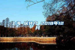 上海 居转户 2018年12月