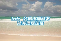 loft 公寓上海能不能办理居住证