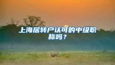 上海居转户认可的中级职称吗？