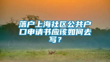 落户上海社区公共户口申请书应该如何去写？