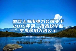 国网上海市电力公司关于2015年第一批高校毕业生拟录用人选公示