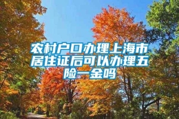 农村户口办理上海市居住证后可以办理五险一金吗