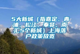 5大新城（指嘉定、青浦、松江、奉贤、南汇5个新城）上海落户政策放宽