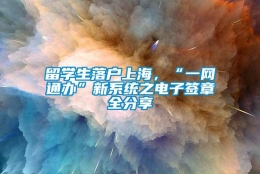 留学生落户上海，“一网通办”新系统之电子签章全分享