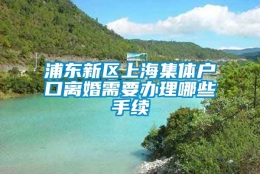 浦东新区上海集体户口离婚需要办理哪些手续