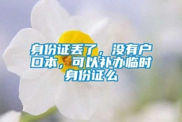 身份证丢了，没有户口本，可以补办临时身份证么