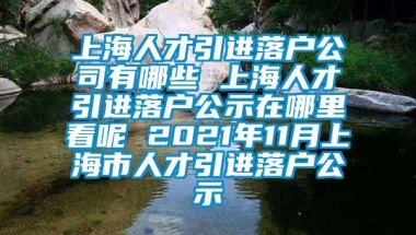 上海人才引进落户公司有哪些 上海人才引进落户公示在哪里看呢 2021年11月上海市人才引进落户公示