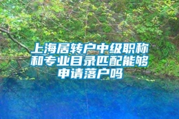 上海居转户中级职称和专业目录匹配能够申请落户吗