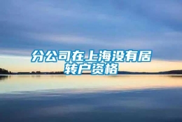 分公司在上海没有居转户资格