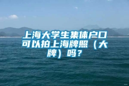 上海大学生集体户口可以拍上海牌照（大牌）吗？