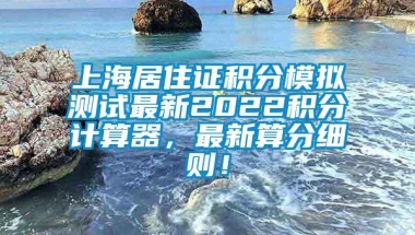 上海居住证积分模拟测试最新2022积分计算器，最新算分细则！