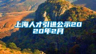 上海人才引进公示2020年2月