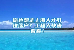 你也想走上海人才引进落户？工程人快来看看！