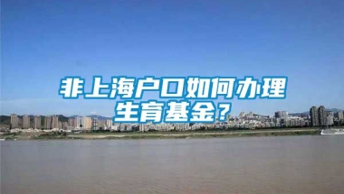 非上海户口如何办理生育基金？