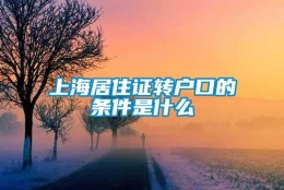 上海居住证转户口的条件是什么