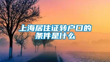 上海居住证转户口的条件是什么