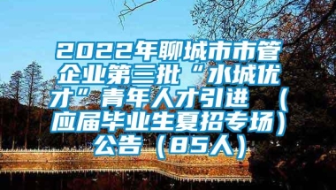 2022年聊城市市管企业第三批“水城优才”青年人才引进 （应届毕业生夏招专场）公告（85人）