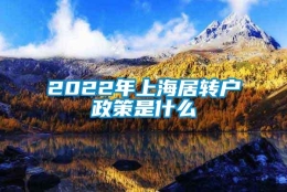 2022年上海居转户政策是什么