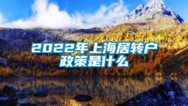 2022年上海居转户政策是什么