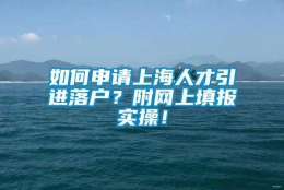 如何申请上海人才引进落户？附网上填报实操！