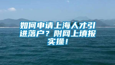 如何申请上海人才引进落户？附网上填报实操！