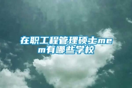 在职工程管理硕士mem有哪些学校