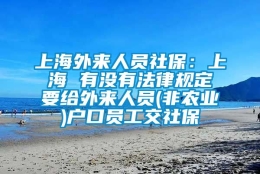 上海外来人员社保：上海 有没有法律规定要给外来人员(非农业)户口员工交社保