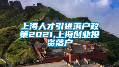 上海人才引进落户政策2021,上海创业投资落户