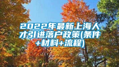 2022年最新上海人才引进落户政策(条件+材料+流程)