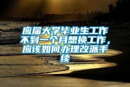 应届大学毕业生工作不到一个月想换工作，应该如何办理改派手续