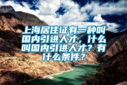 上海居住证有一种叫国内引进人才，什么叫国内引进人才？有什么条件？