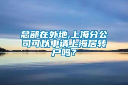 总部在外地,上海分公司可以申请上海居转户吗？