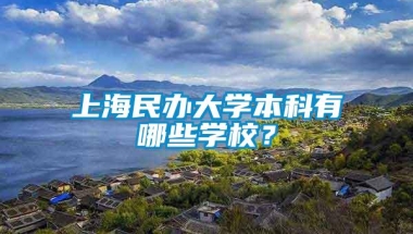 上海民办大学本科有哪些学校？