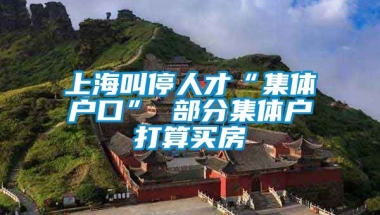 上海叫停人才“集体户口” 部分集体户打算买房