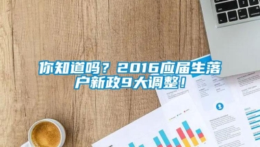 你知道吗？2016应届生落户新政9大调整！