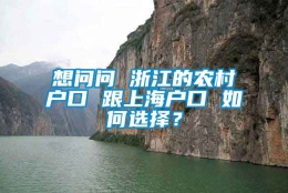 想问问 浙江的农村户口 跟上海户口 如何选择？