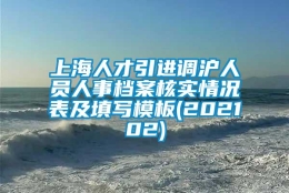 上海人才引进调沪人员人事档案核实情况表及填写模板(202102)