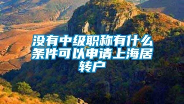 没有中级职称有什么条件可以申请上海居转户