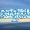 2018年上海高校非上海生源应征入伍学生办理上海户籍申请须知