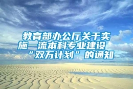 教育部办公厅关于实施一流本科专业建设“双万计划”的通知