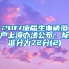 2017应届生申请落户上海办法公布：标准分为72分(2)