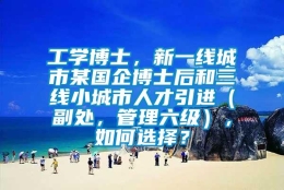 工学博士，新一线城市某国企博士后和三线小城市人才引进（副处，管理六级），如何选择？