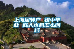 上海居转户 初中毕业 成人本科怎么调档