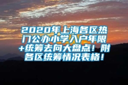 2020年上海各区热门公办小学入户年限+统筹去向大盘点！附各区统筹情况表格！