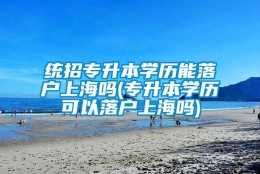 统招专升本学历能落户上海吗(专升本学历可以落户上海吗)