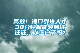 高效！海口引进人才30分钟就能领到准迁证，你落户了吗？