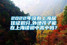 2022年没有上海居住证积分,外地孩子能在上海读初中高中吗？