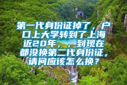 第一代身份证掉了，户口上大学转到了上海近20年，，到现在都没换第二代身份证，请问应该怎么换？