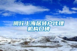 闵行上海居转户代理机构口碑