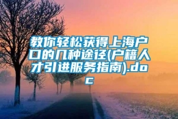 教你轻松获得上海户口的几种途径(户籍人才引进服务指南).doc